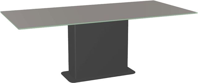 Amisco Customizable Lucarelli 84" Rectangular Dining Table with 0.5" Taupe Glass Top-0