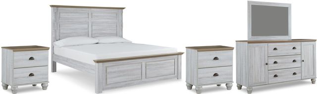 Signature Design by Ashley® Haven Bay 5-Piece Two-Tone King Panel Bed Set-0