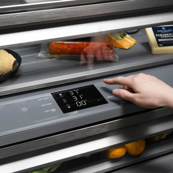 ZLINE 30" 16.1 Cu. Ft. Black Stainless Steel Built-In Bottom Freezer Refrigerator with Graphite Gray Interior-2