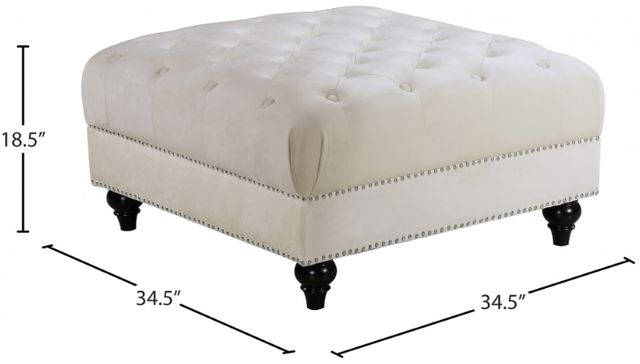 Meridian Furniture Sabrina Cream Velvet Ottoman-1