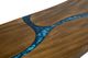 International Furniture Direct Zaphiro Brown Top Sofa Table with Black Base-5