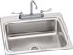 Elkay Lustertone® Classic 3-Piece Lustrous Satin 25" x 22" x 8-1/8" 3-Hole Single Bowl Drop-In Sink Set-0