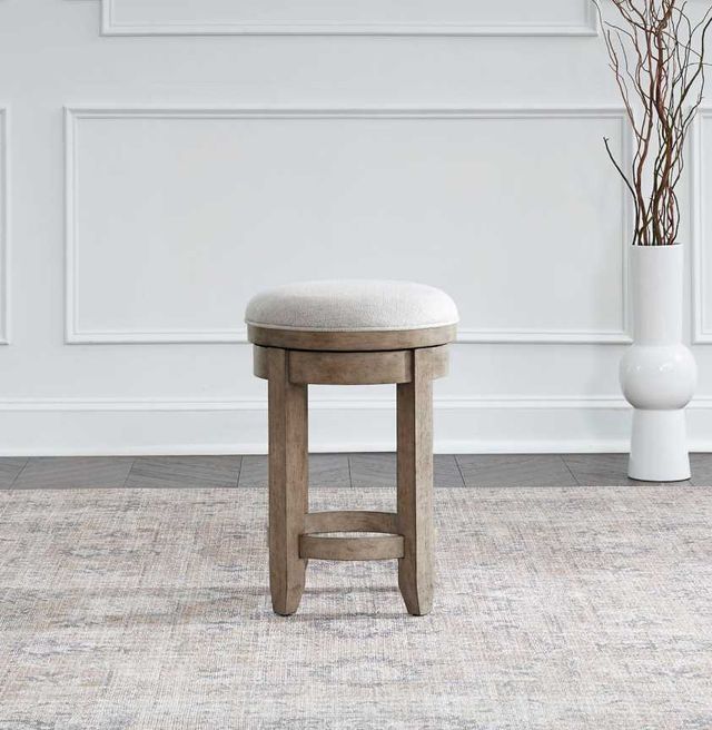 Liberty Furniture Millstone Nutmeg/Porcelain Upholstered Console Swivel Stool-1
