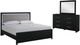 Signature Design by Ashley® Maeling 3-Piece Black King Upholstered Panel Bedroom Set-0