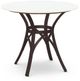 Amisco Customizable Kai 36" White Glass Top Round Table-0