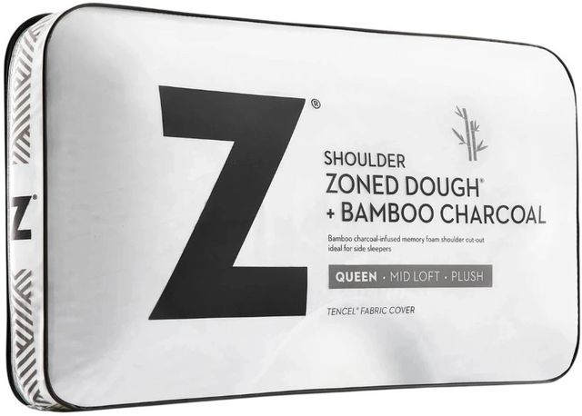 Malouf® Z® Shoulder Zoned Dough® Bamboo Charcoal Queen Pillow-2