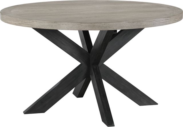 Crown Mark Stevens Gray Round Dining Table with Black Base-0