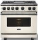 Viking® 7 Series 36" Pure White Pro Style Dual Fuel Range with Griddle-2