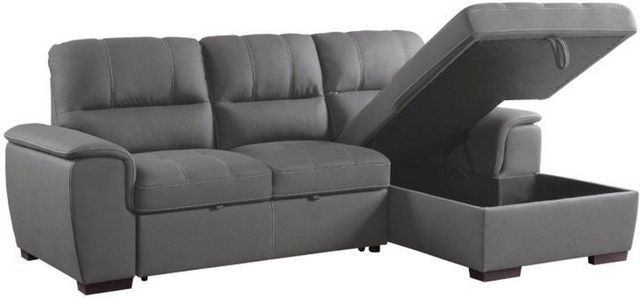 Mazin Furniture Andes 2-Piece Gray Right-Arm Facing Pullout Sleeper Sectional and Storage Chaise-1