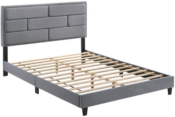 Crown Mark Flannery Grey Platform Bed-1