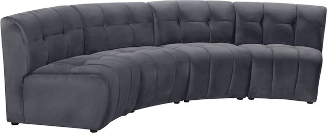 Meridian Furniture Limitless 4-Piece Grey Velvet Modular Sectional-2