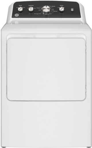 GE® 7.2 Cu. Ft. White Electric Dryer with Spanish Control Panel