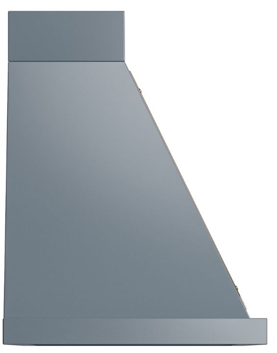 Ilve® Nostalgie II Noblesse 36'' Blue Gray Wall Mounted Range Hood with Brass Trim-2