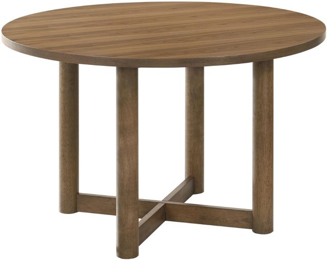Coaster® Biltmore 5-Piece Beige/Walnut Round Dining Set-1