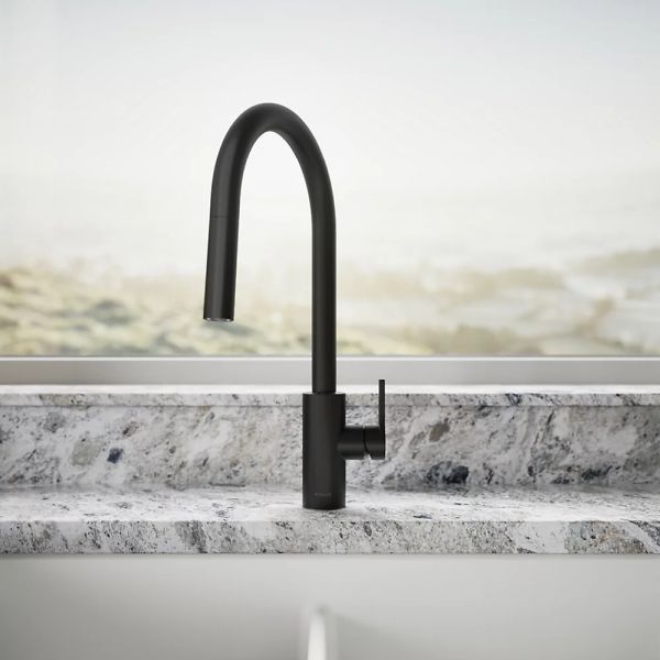 KOHLER® Elate® Matte Black 17" Kitchen Sink Faucet with 2-Function Sprayhead-3