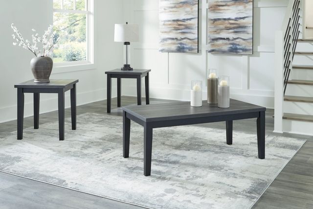 Signature Design by Ashley® Garvine 3-Piece Dark Charcoal Gray Occasional Table Set-3