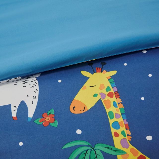 Olliix by Mi Zone Kids Rainbow Animals Multi Printed Full/Queen Comforter Set-4