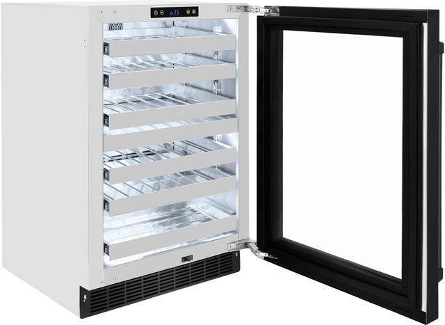 ZLINE Touchstone 24" 4.8 Cu. Ft. Stainless Steel Wine Cooler with Black Stainless Steel Glass Door-3