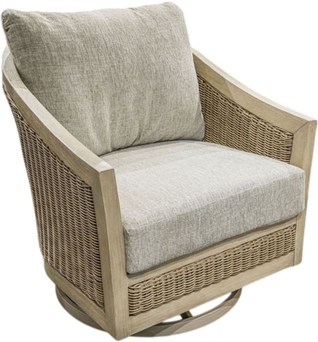 Signature Design by Ashley® Thunder Trails Beige/Light Gray Swivel Lounge Chair with Cushion-0
