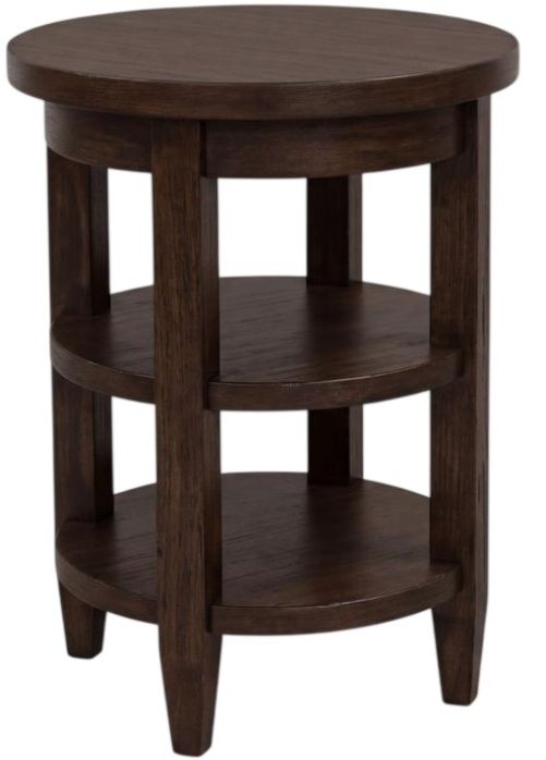 Legacy Classic Reflections Dark Roast Round Chairside Table-0