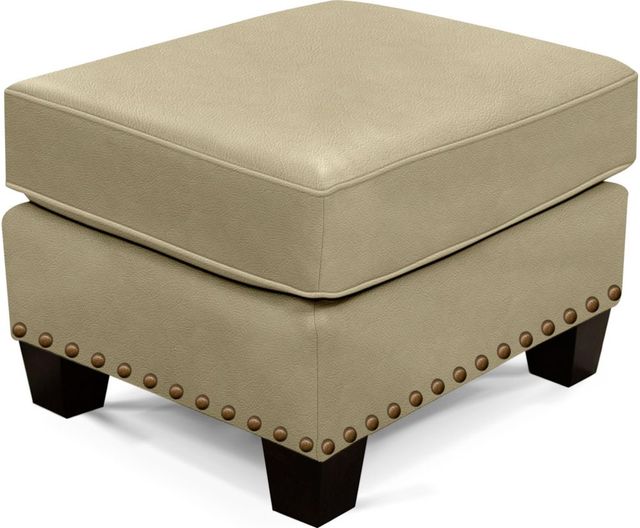 England Furniture Salem Leather Ottoman with Nailhead Trim-1