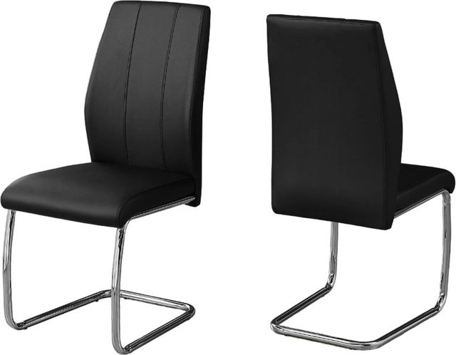 Monarch Specialties Inc. 2-Piece Black Side Chair Set with U-Shaped Bases-1