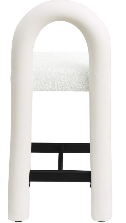 Meridian Furniture Amari Cream Boucle/Vegan Leather Upholstered Counter Stool-3