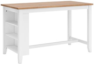 Signature Design by Ashley® Gesthaven Natural Counter Height Dining Table with White Base