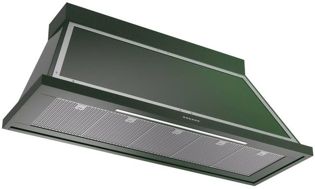 Ilve® Nostalgie II Noblesse 60" Emerald Green Wall Mounted Range Hood with Chrome Trim-1
