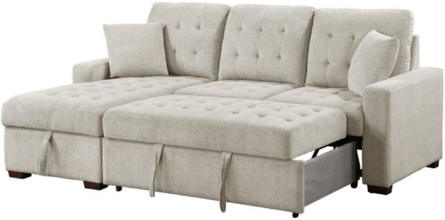 Homelegance® Waitsfield 2-Piece Beige Left-Arm Facing Pull-out Sleeper Sectional and Chaise with Hidden Storage-0