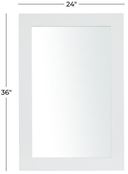 Deco Marche White Wooden Rectangular Wall Mirror-3