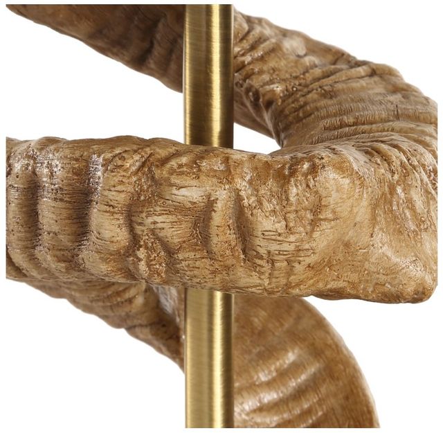 Uttermost® Rams Antique Brass/Black Horn Table Lamp-4