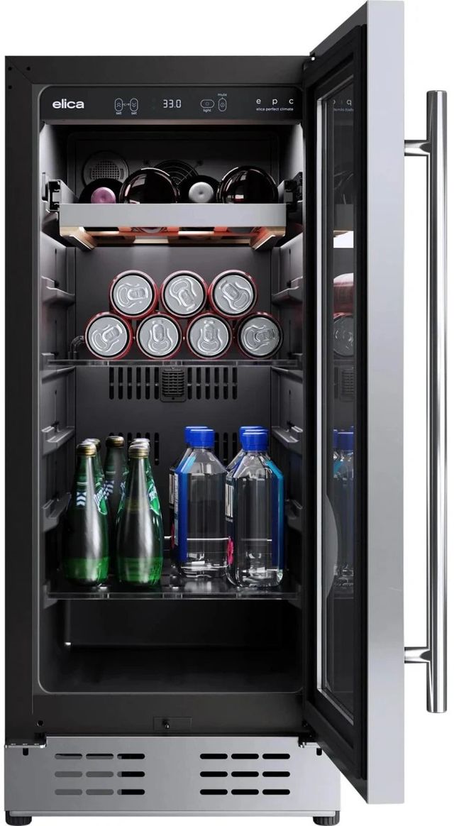 Elica 15" Stainless Steel Freestanding or Built-In Single Zone Beverage Center-2