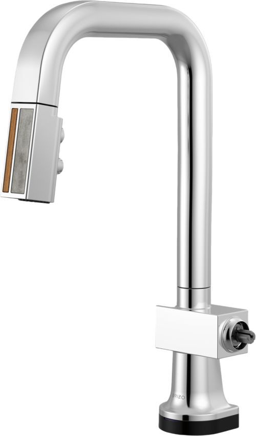 Brizo Frank Lloyd Wright® Polished Chrome SmartTouch® Prep Faucet with Wood and Concrete Wand-0