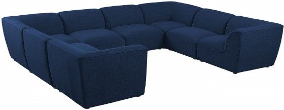 Meridian Furniture Miramar 8-Piece Navy Modular Sectional Sofa Set-0