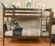 Kodiak Furniture Claire Rustic Walnut/Twill Black Twin Bunk Bed with Waterproof Mattress-2