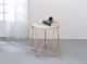 ACME Furniture Alivia White Frosted Glass Top End Table with Rose Gold Base-1