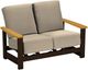 Telescope Casual Customizable Leeward Fabric/Plastic Outdoor Hidden Motion Loveseat with Rustic Arms-0