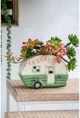 A & B Home Green/Soft White Camper Planter-4
