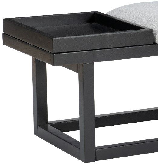 Powell® Max Black/Gray Bench with Tray-1