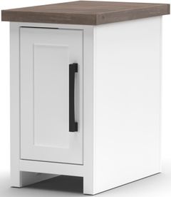 Legends Home Hampton Jasmin White Chairside Table with Barnwood Top 