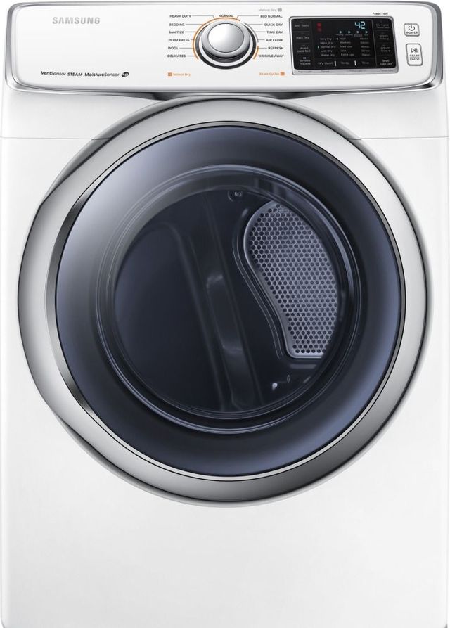 Samsung 6300 Series 7.5 Cu. Ft. White Front Load Gas Dryer-0