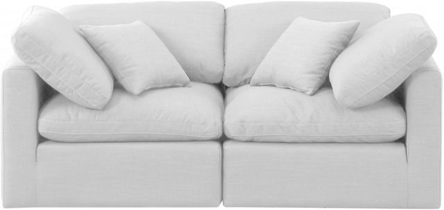 Meridian Furniture Indulge 2-Piece White 70" Sofa-1