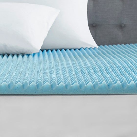 Olliix by Sleep Philosophy Blue All Season Reversible Hypoallergenic 1.5" Cooling Gel Memory Foam Twin XL Mattress Topper-4