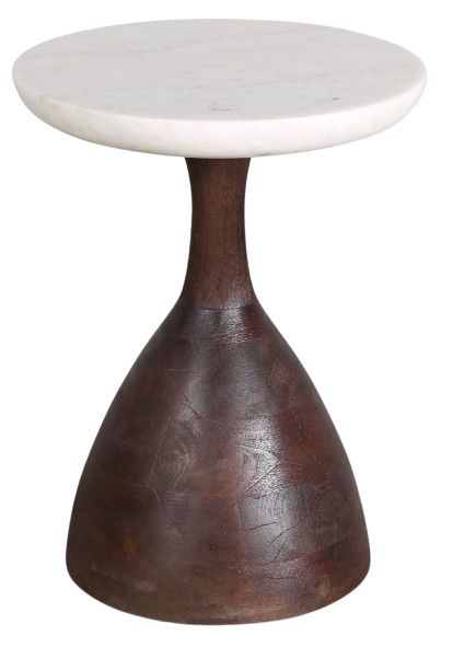 Home Trends & Design Jaipur Martini Jacobean Dark Brown Side Table-0