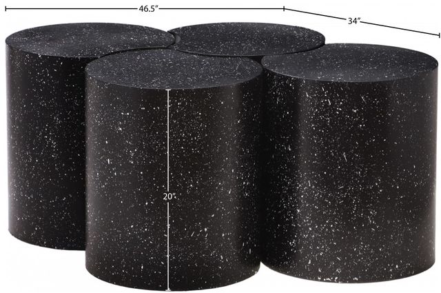 Meridian Furniture Dimple 4-Piece Black 20'' Modular Nesting Coffee Table Set-2