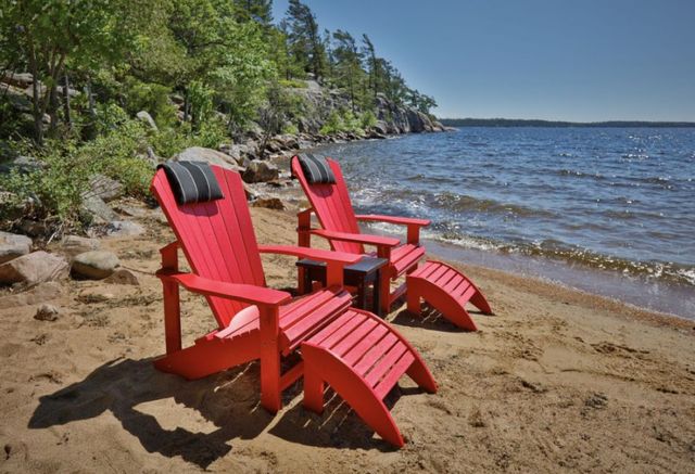 C.R. Plastics Generation Line Red Classic Adirondack Outdoor Chair-2