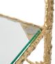 A & B Home Glass Top End Table with Gold Birds Figures Frame -4