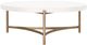 Modus Furniture Lyon White Coffee Table with Brushed Bronze Base-2