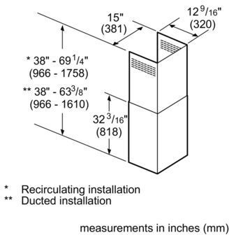 Thermador® 15" Ceilings Chimney Extension Kit-1